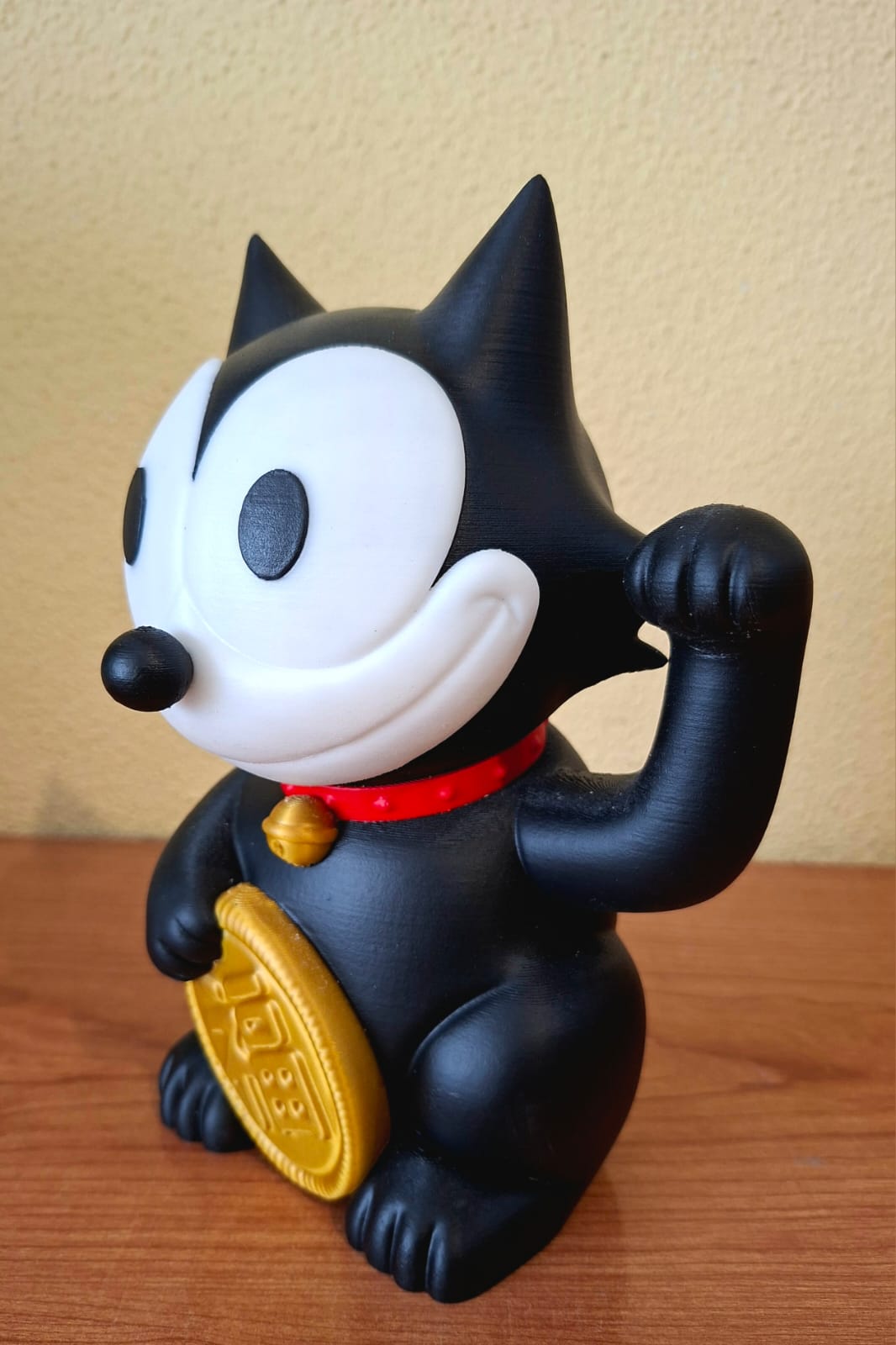 Felix the Cat Maneki Neko Lucky Cat (PLA, full color) - Image 2